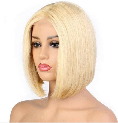 medium blonde wig|bob blonde wig middle part.